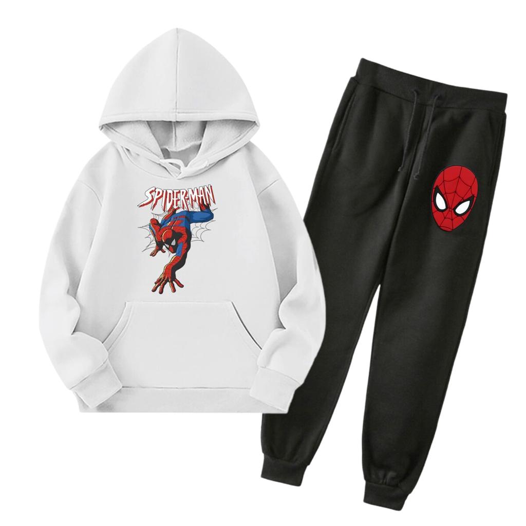 Unisex Kids Hoodie and Jogger Set with Graphic Print and Pockets for Everyday Wear