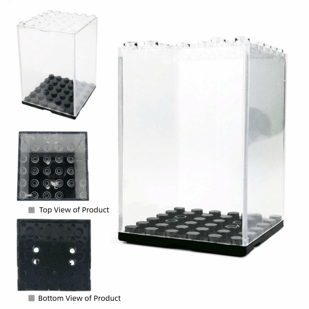 Clear Acrylic Minifigures Display Case Stackable Design Large Capacity Building Block Display Movable Steps Transparent Showcase