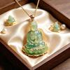 Ethnic Imitation Jade Pendant Necklace Chinese Vintage Charm Jewelry For Men Women Daily Outfit Festival Gift Use