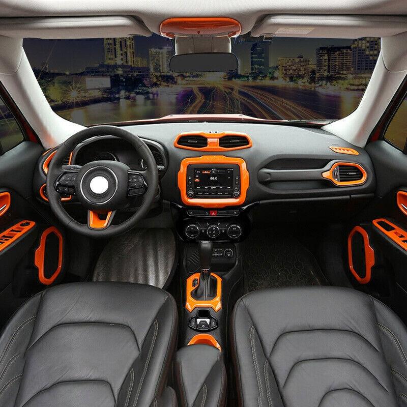 For Jeep Renegade 15 16 17 Glossy Orange Emergency Light Switch Panel Trim 1pcs