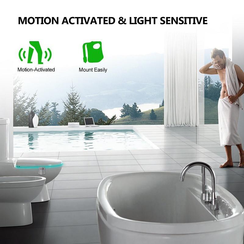 PIR Motion Sensor Toilet Seat Night Light 8 or 16 Colors Waterproof Backlight For Toilet Bowl LED Luminaria Lamp WC Toilet Light