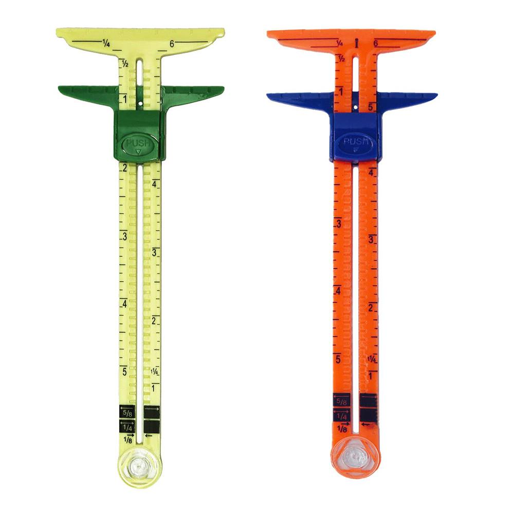 1PC 5-in-1T-shaped Sliding Gauge Measuring Tools Multifunctional Plastic Drawing Ruler Fabric Quilting Ruler for Sewing Beginner