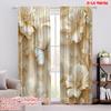 2pcs 2D Flat Printing Curtains Elegant White Flower & Butterfly Digital Printed Polyester Drapes Family Party Decoration for