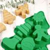 Christmas Chocolate Molds Christmas silicone chocolate molds 6 Cavity Silicone Baking Tool 3D Festive Snowflake Tree Santa Mould