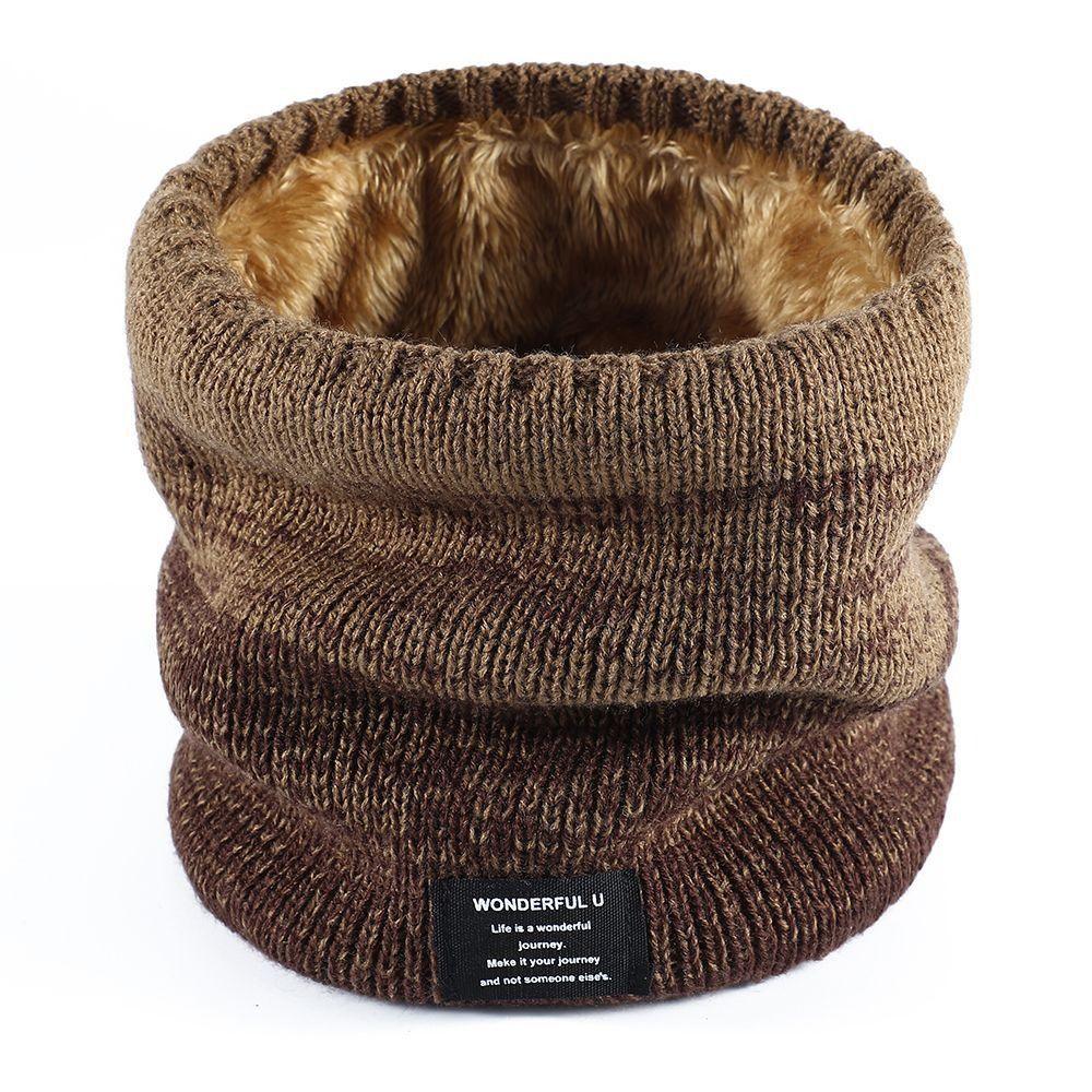 Winter Necks Warmer Plus Velvet Knitted Ring Scarf Neckerchief Collar