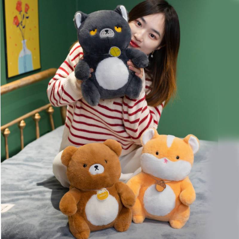 Hamster Cat Bear Plush Toy Doll Pillow Necklace Girls Birthday Gift Cotton Pp
