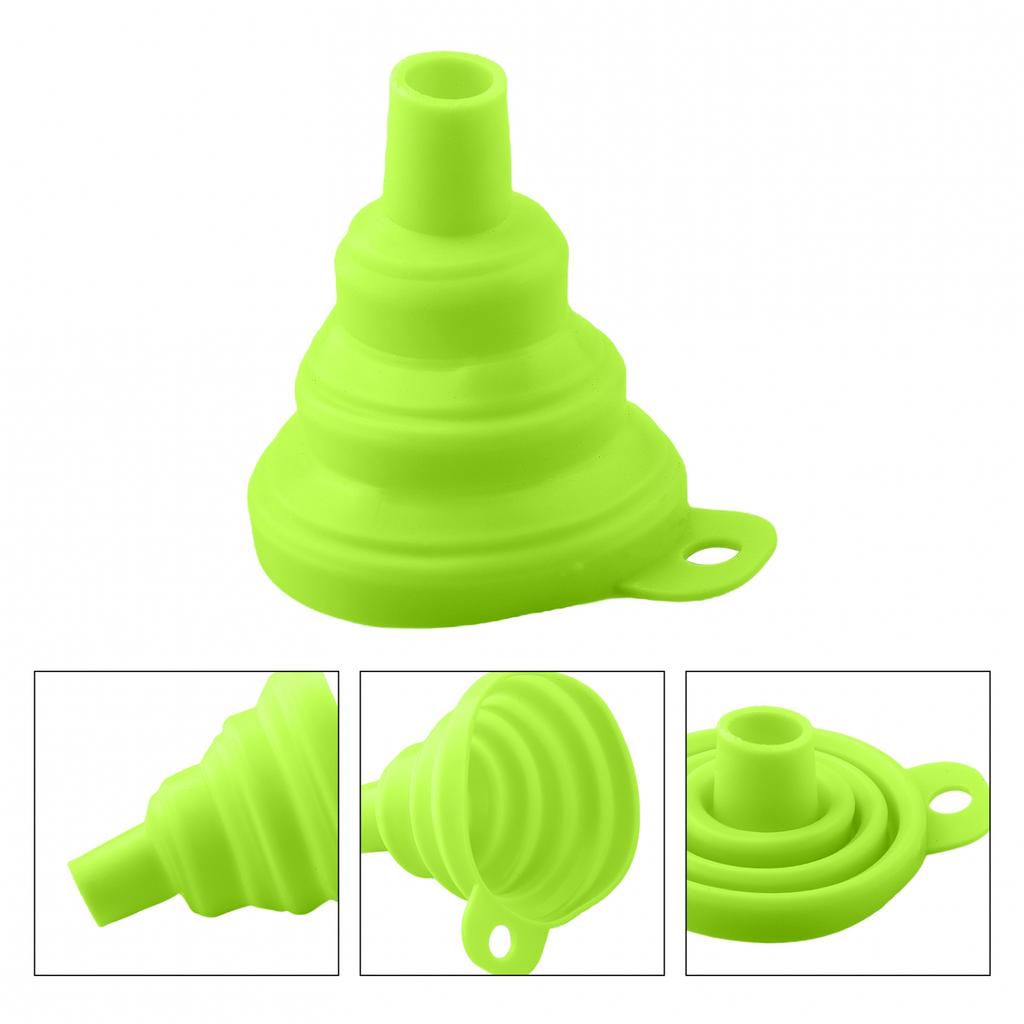 Sleek Portable Funnel Design Made of Heat Resistant Silicone Material