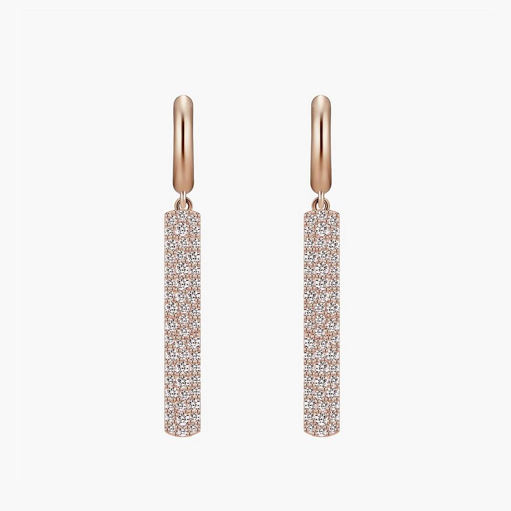 Monograph Piper Earrings Mger0343 14K Gold Plated (Rose Gold + White Cubic Zirconia)