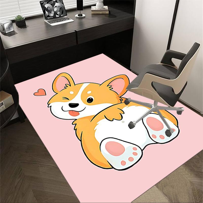 

1PC Corgi Heart Anti-slip carpet, suitable for Office, bedroomand playrooms. It can also be used as a sofa footrest cover-R52 60cm by 90cm