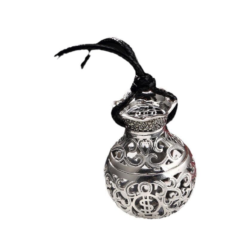Openable Coin Purse Pendant Necklace Vintage Hollow Charm Men Women Car Keychain Aromatherapy Diffuser