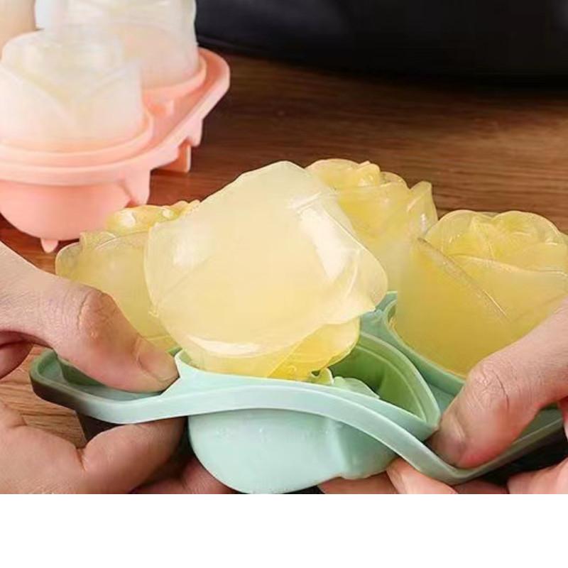 Creative Rose Food Grade Mřížka na led Forma pro domácnost Silikonová nádoba na led na studené nápoje Výrobník ledu na whisky