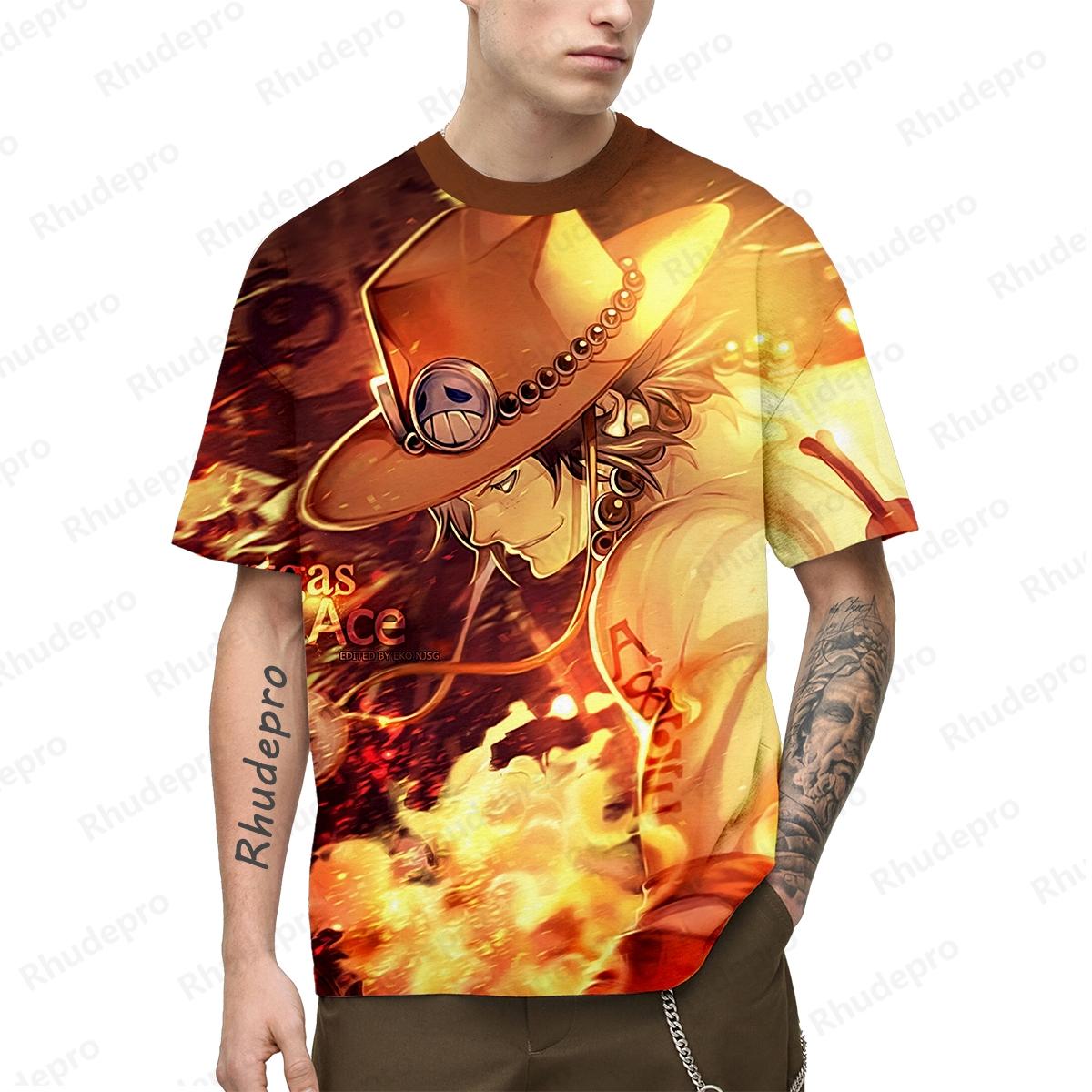 

One Piece Популярная аниме-футболка 3d Япония Харадзюку аниме мужская с коротким рукавом косплей Луффи рубашка с принтом футболка мужская одежда топ 4XL