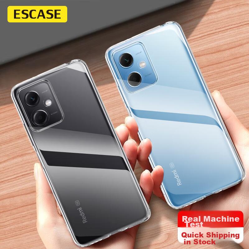 Redmi Note 12 Phone Case, Redmi Note 12 Protective Cover, Shockproof, Transparent, Full Coverage Soft, Ultra-Thin Silicone (With Lanyard Hole)