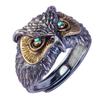 Retro Poseidon Compass Ring Silver-Plated Adjustable Hexagram Opening Jewelry Gift for Men and Women Hip-Hop Trend