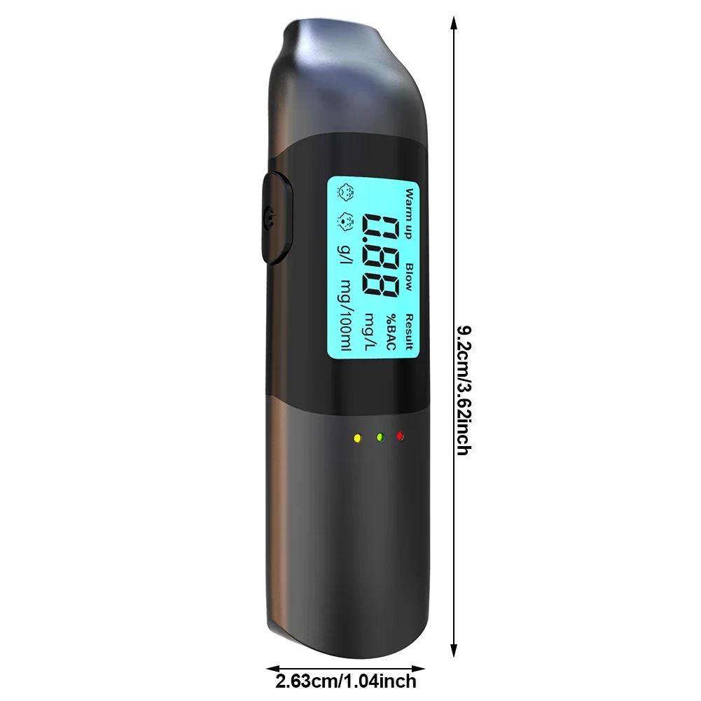 Alcohol Tester High Precision Breathalyzer Alcometer USB Rechargeable Non-contact LCD Display Digital Portable Alcohol Detector