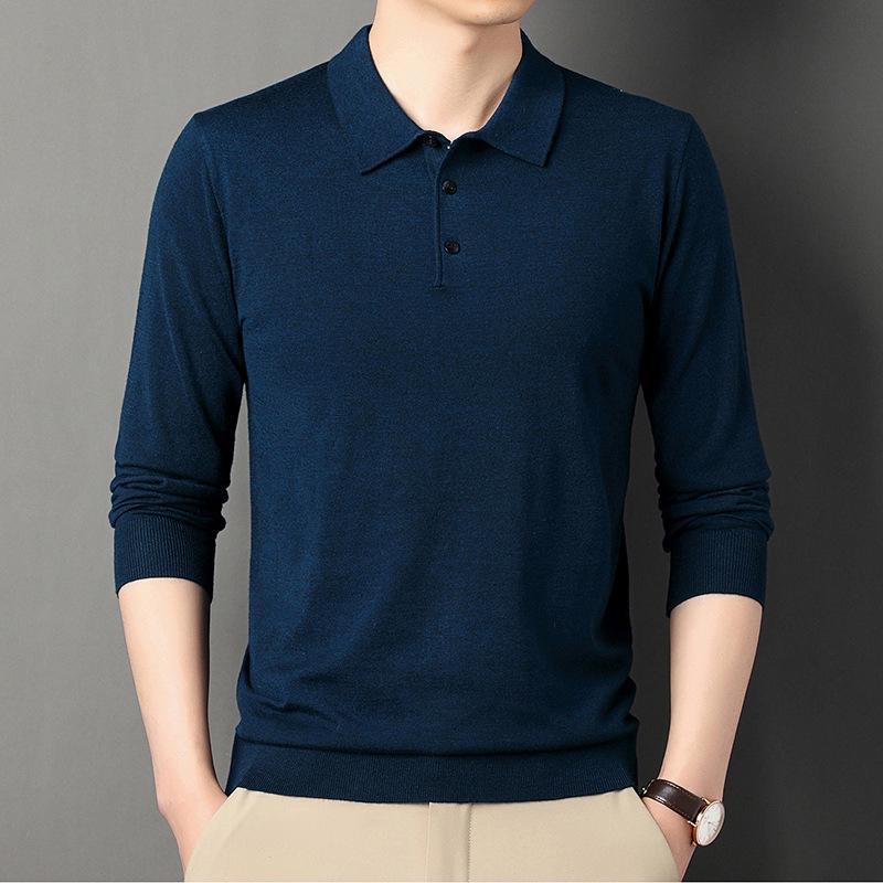 

Men s Business Casual Thick Lapel Knit Sweater - 2025 Autumn/Winter Collection XXXL