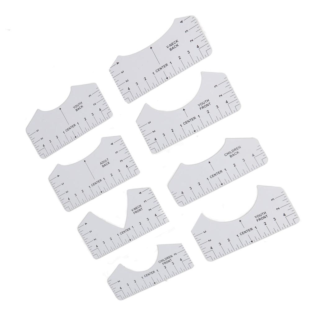 9Pcs Alignment Ruler Set Centering Guide Contour Design DIY T?Shirt Round?Neck V?Neck Sewing Ruler