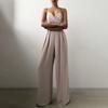 Fashion Choice Ladies Jumpsuit Wide Leg High Waist Deep V Neck Backless Sling Jumpsuit for Banquet