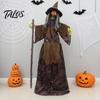 Decorazione Portatile Pieghevole per le Feste Halloween Animatronici Spaventosi Decorazione Strega, In Piedi Attivata dal Suono con Voce Spaventosa per Giardino Esterno, Horror