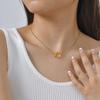 Fashion Women'S Accessories Stainless Steel Bead Chain Bubble Buckle Gold Necklace 2209