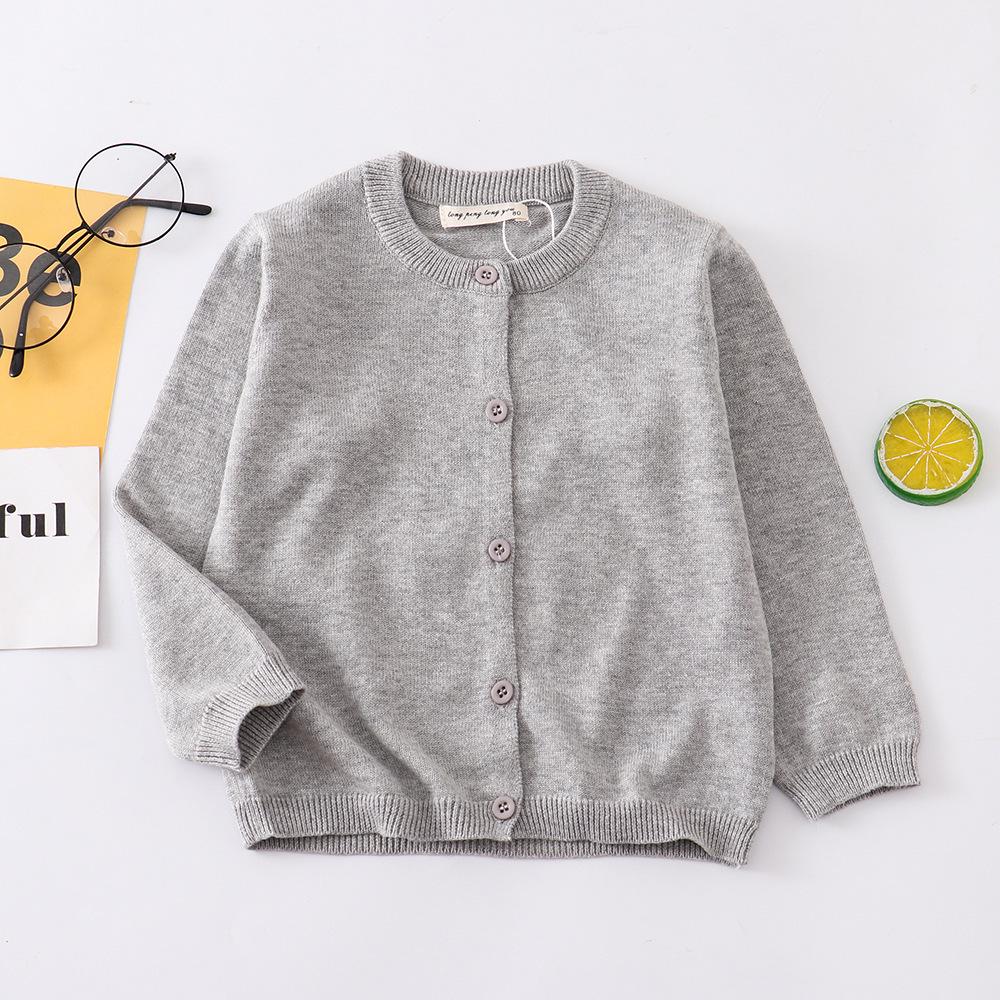 2025 Children's Pure Cotton Knitted Cardigan - Infant & Toddler Sweater, European & American Style for Boys & Girls