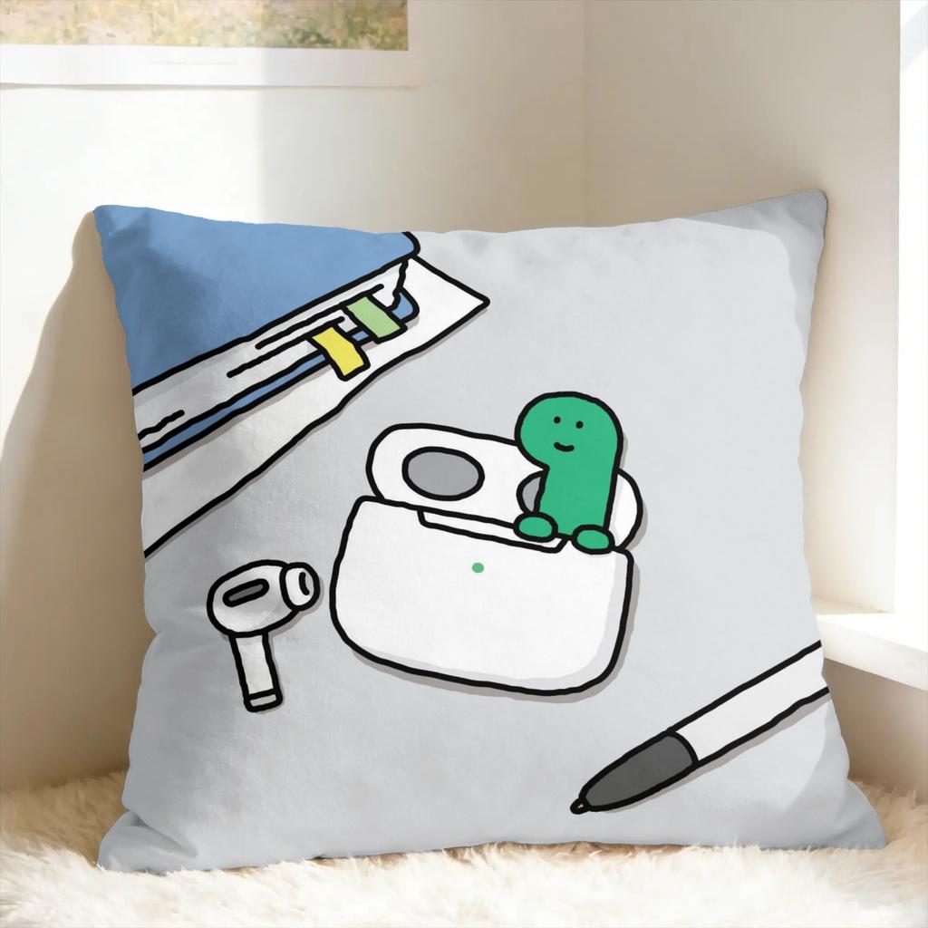 Cartoon Art J-Joguman Pillow Cover Print Cushion Cover Cute Funny Pillow Case For Sofa Couch Bed Living Room