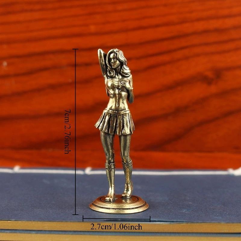 Brass Sexy Girl Figurines Bikini Beauty Statue Yoga Beautiful Woman Ornament Home Decor Model Collectible Gifts for Man Brothers