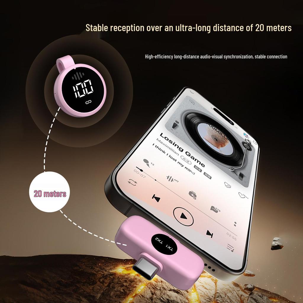 New S30 Wireless Lavalier Microphone for Android & Apple - Dual Use for Recording & Live Broadcasts