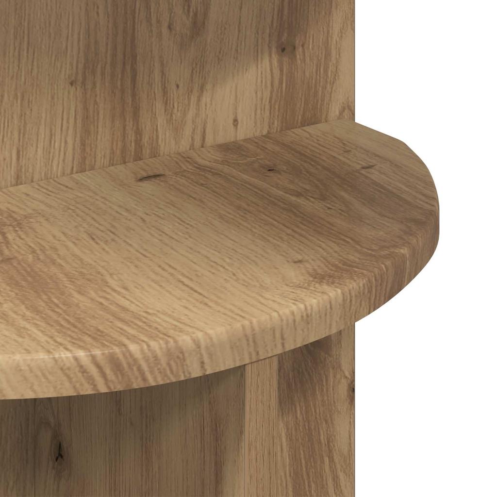 Side Table Artisan Oak Ø 39.5 X 55 Cm Engineered Wood
