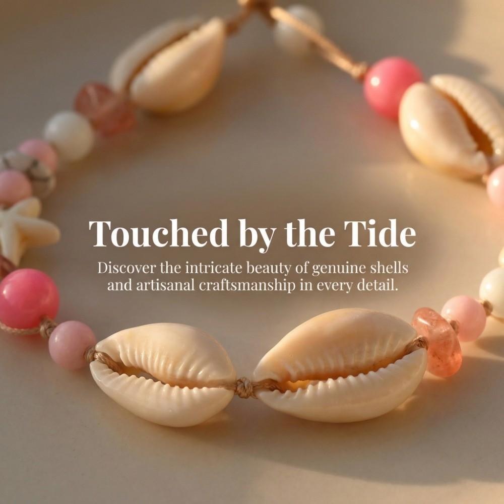 Adjustable Shell Starfish Necklace Ornaments Beach Beaded Necklace Bohemian Shell Necklace  Beach