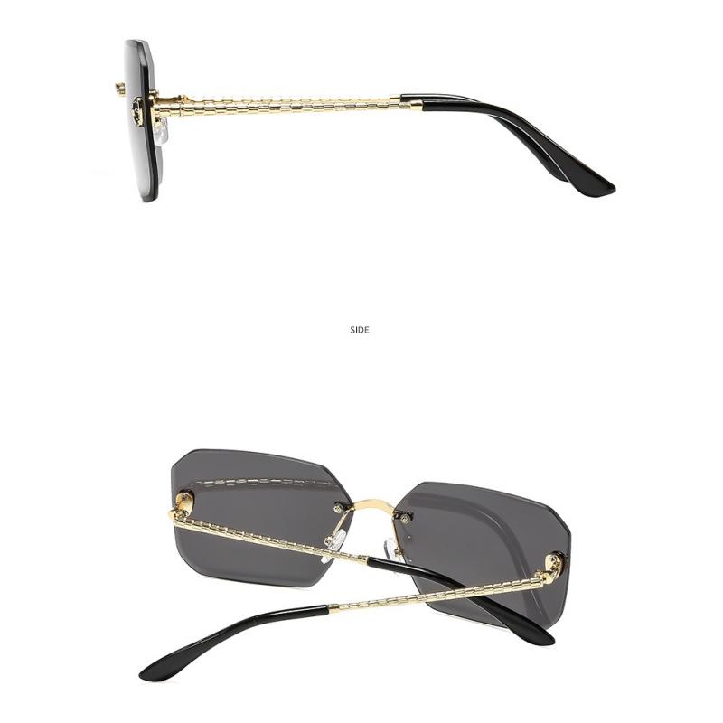 Women's Sunglasses, Men's and Women's Fashion Square Rimless Sunglasses, Large Frame Sunglasses
