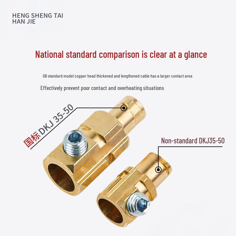 European Style Class A Welding Machine Plug & Socket with Thickened Brass DKJ10-25/35-50 Male-Female Coupler