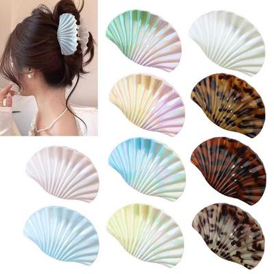 European & American Vacation Style Scallop Hair Claw Clip - Summer Ocean Shark Accessory