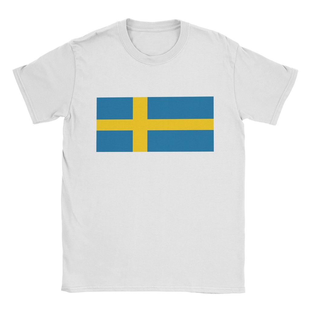Sweden Swedish flag TShirt Unisex Hipster 100 Cotton Tee Shirt O Neck Short Sleeve T Shirt Big Size Clothes