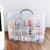 3 Tiers Transparent Plastic Makeup Organizer Jewelry Storage Box Removable Storage Case Toys Organizer Finishing Box