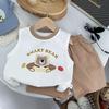 Korean Style Baby Vest & Shorts Set - Summer 2026 New Arrival, Super Cute Cartoon Design for Boys & Girls