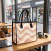 Boho Wave Pattern Tote Bag Large Capacity Daily Casual Women Shoulder Bag