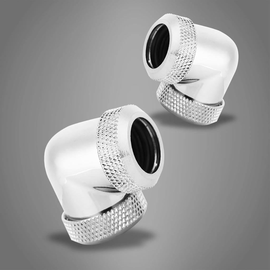 14mm OD DIY Twist 90 Degree Elbow Dual Hard Pipe Tube Connector Water Liquid Cooling