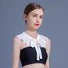 Spring/Summer 2025 Chiffon Pleated Shawl with Lace Ruffle & Peter Pan Collar for Girls