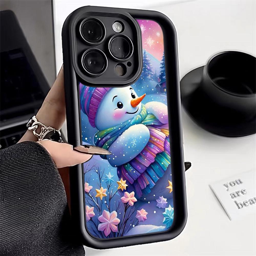 

N116 Счастливого Рождества, Нового года, арт Мягкие чехлы для телефонов с ангельскими глазками для Samsung S23 S24 Ultra S21 FE A54 A34 A13 A14 A06 A24 Realme12 Противоударный чехол Samsung A54 5G