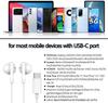 New Edition Compatible with iPhone Wired High Sensitivity Karaoke MEMS Compatible with Pixel White [2025 15/16] Type-c Earphones, Earphones, Type-c,