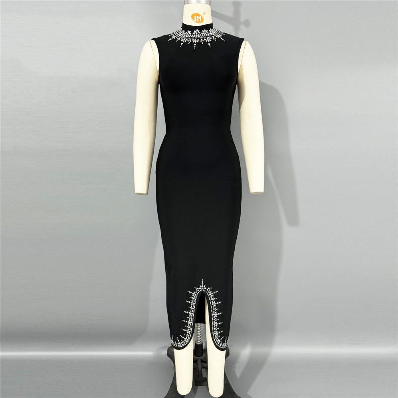 Neues Sommer-Bandagekleid ärmellos Saum sexy eng Hüfte Bandagekleid Bankett Abendkleid