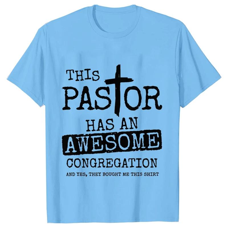 Pastor Cool Křesťanská trička pro muže Letní streetové oblečení Krátký rukáv Manžel Přítel Narozeninové dárky Tričko Pánské oblečení