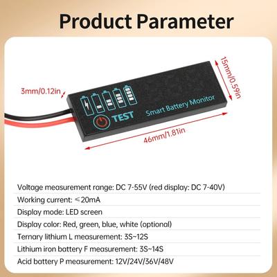 1-7S 2-8S 3-14S Battery Level Indicator 18650 Lithium Universal Battery Capacity Charge Tester LED Indicator Light Display Board