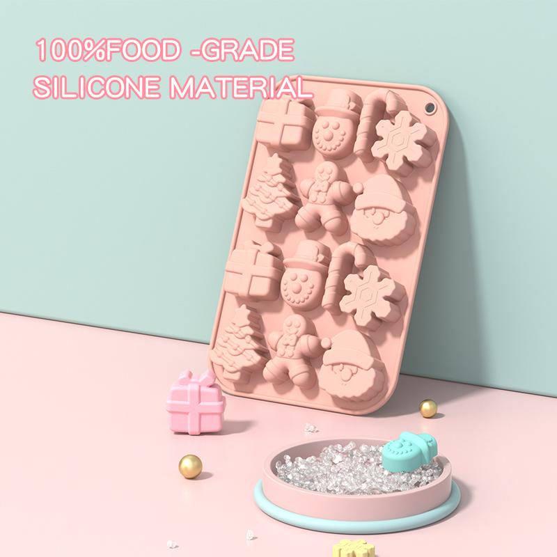 Silicone Chocolate Mold Human Shape Gingerbread Snowman Christmas Tree Doll Christmas DIY Baking Mold