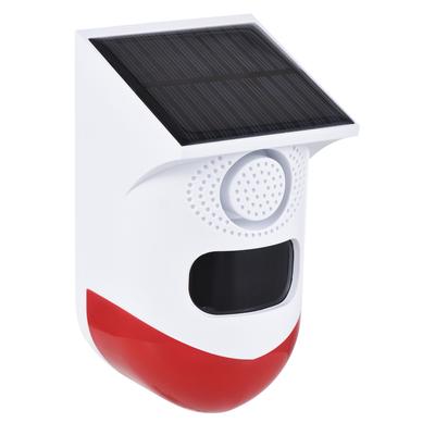 Zonne-energie bewegingsmelder alarm buitenalarm 120dB luide sirene LED stroboscooplampen geluid beveiligingsalarm