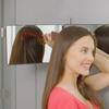 Trifold LED Mirror Self Haircut Makeup Mirror With Light Adjustable Height 3 Way Self Haircut Mirror Hd Glass 3 Way Mirror