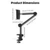 Adjustable Tablet and Phone Holder Bedside Desktop Clamp Stand for Hands-Free Viewing