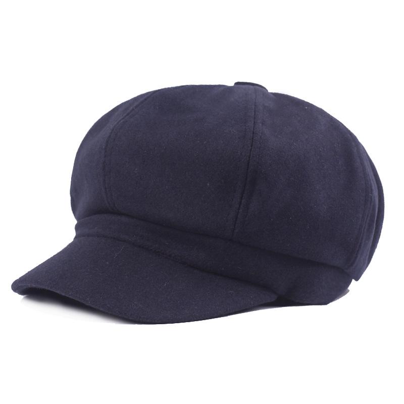Woolen Octagonal Hat Women's Autumn Winter Hat Painter's Hat Retro Beret Newsboy Cap