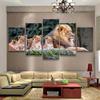 Wall Art Modular Poster Pictures Painting 5 Pcs Cute Little Lion HD Printed Modern Canvas Living Room Home Decoration No Frame